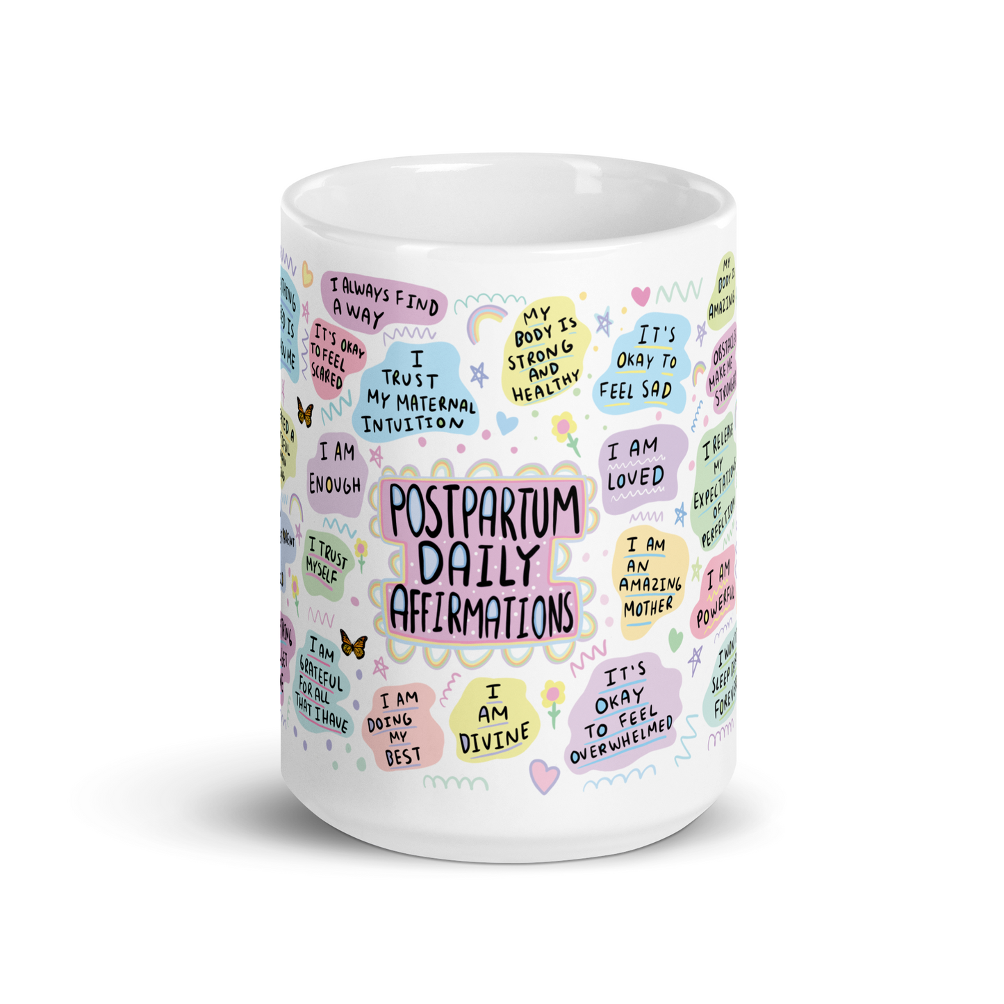 Postpartum Daily Affirmation Mug – Motivational Coffee Cup for New Mothers, Self-Care Gift