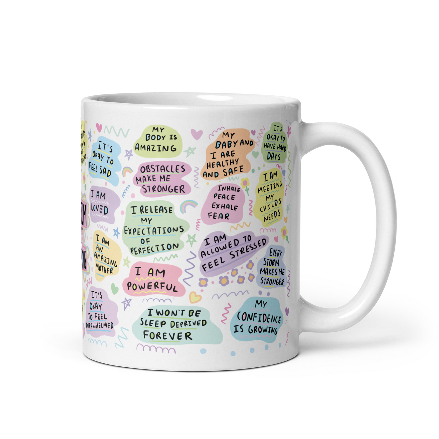 Postpartum Daily Affirmation Mug – Motivational Coffee Cup for New Mothers, Self-Care Gift