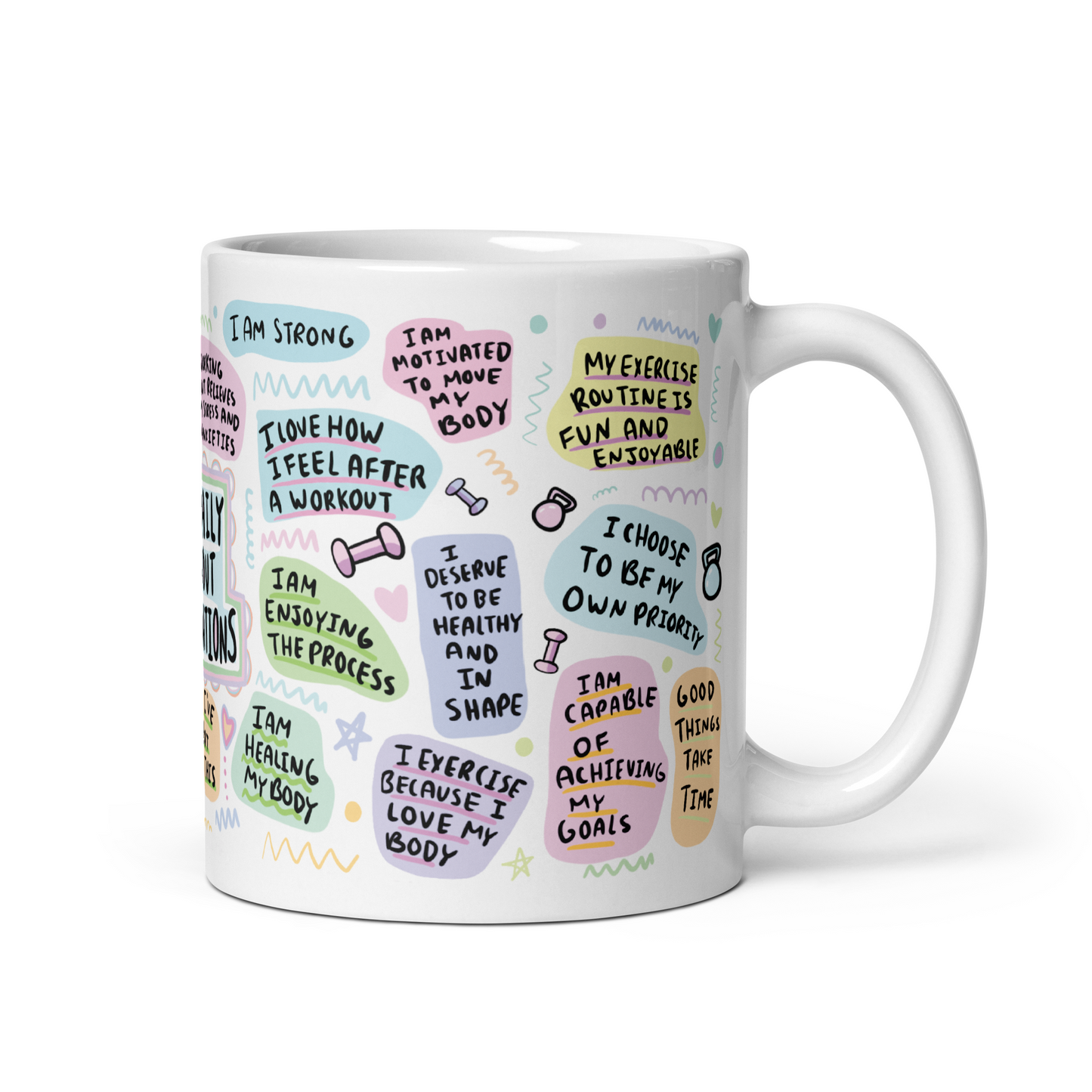 Daily Workout Affirmation Mug – Motivational Coffee Cup for Fitness Lovers | Gym Gift, Inspirational Mug