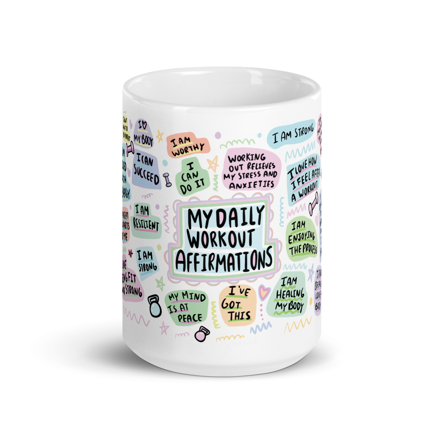 Daily Workout Affirmation Mug – Motivational Coffee Cup for Fitness Lovers | Gym Gift, Inspirational Mug