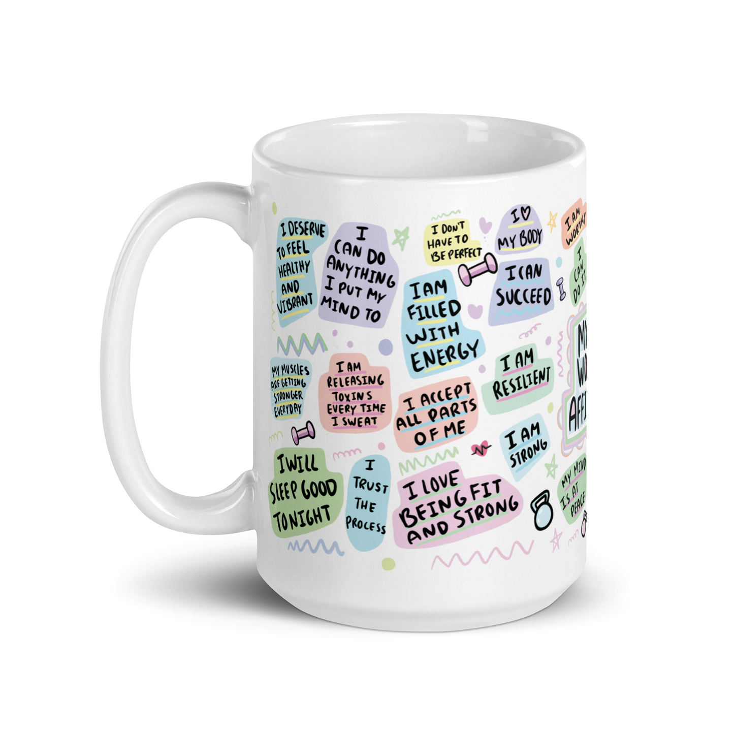 Daily Workout Affirmation Mug – Motivational Coffee Cup for Fitness Lovers | Gym Gift, Inspirational Mug