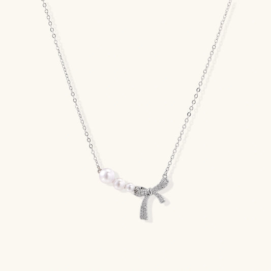 Pearl Bow Necklace