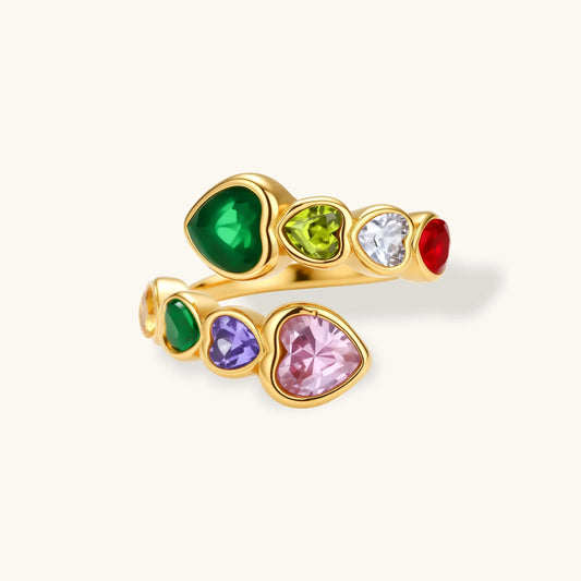Rainbow Hearts Ring