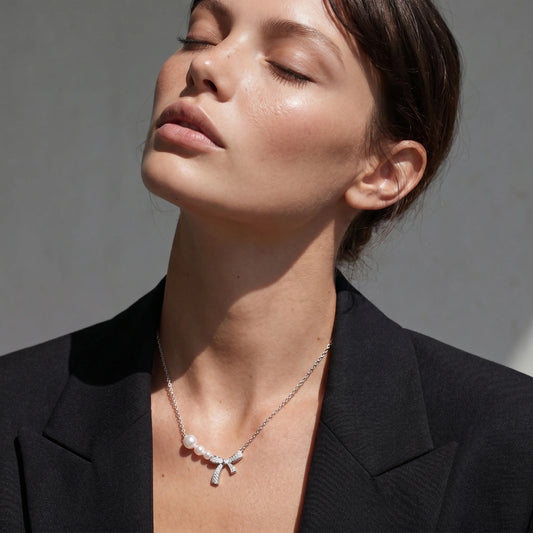 Pearl Bow Necklace