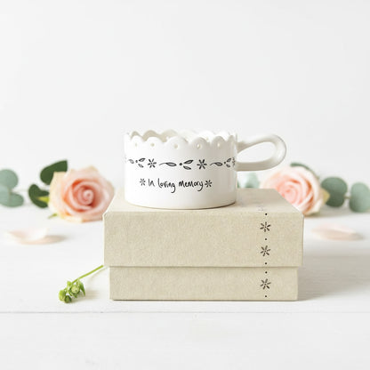 East of India Handled Tealight Holder In Loving Memory – Sympathy Gift Memorial Candle Holder Keepsake