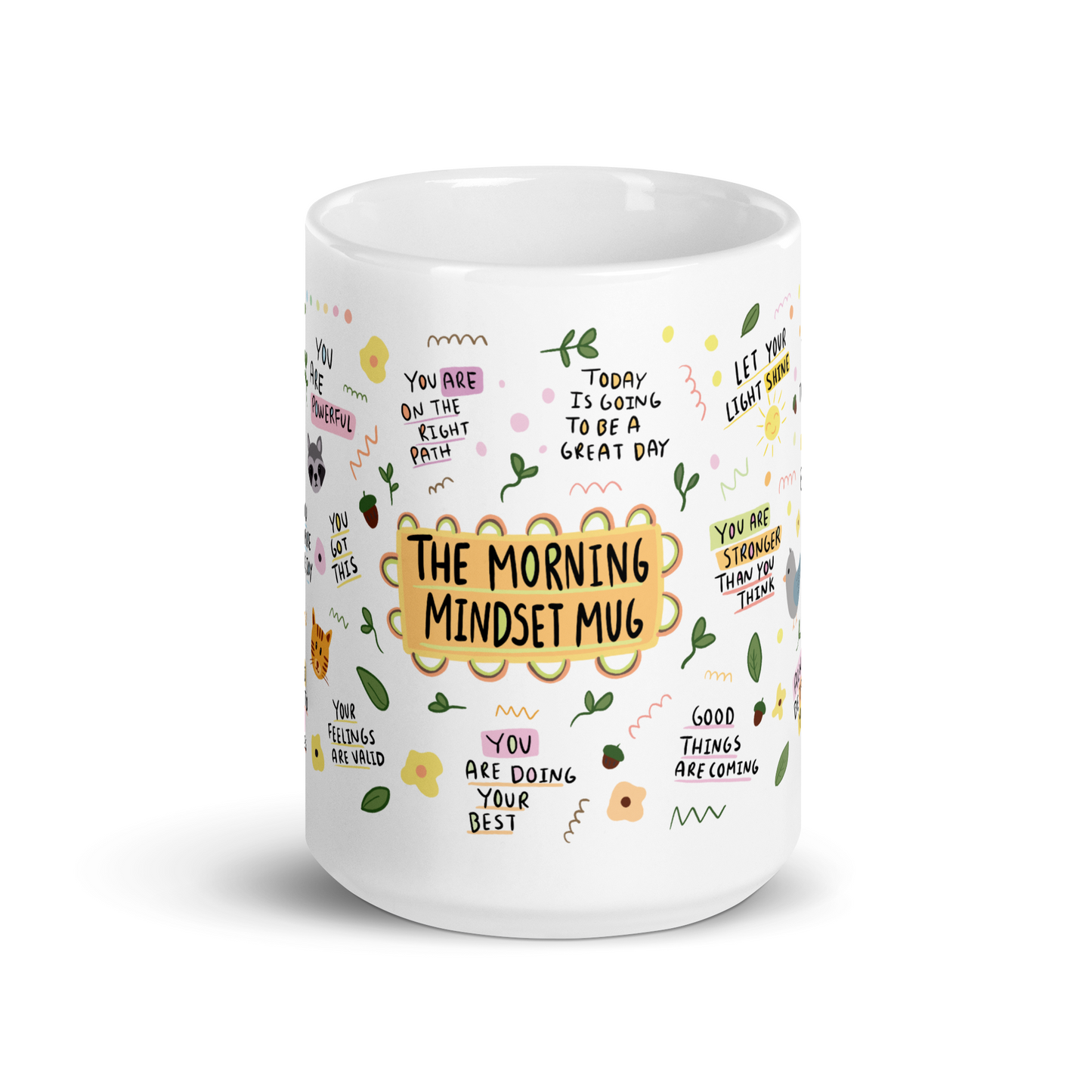 Morning Mindset Mug – Motivational Coffee Cup for Positive Thinking, Daily Affirmation & Productivity Gift