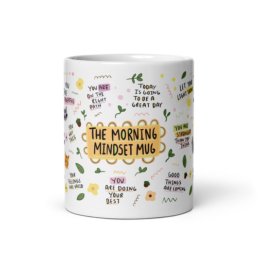 Morning Mindset Mug – Motivational Coffee Cup for Positive Thinking, Daily Affirmation & Productivity Gift