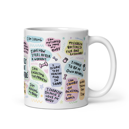 Daily Workout Affirmation Mug – Motivational Coffee Cup for Fitness Lovers | Gym Gift, Inspirational Mug