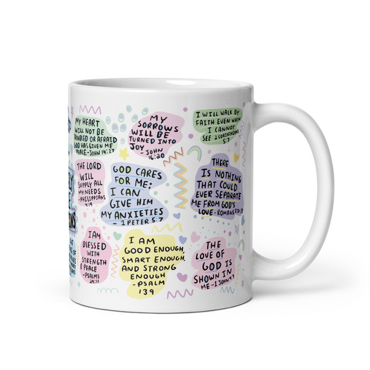 Daily Bible Affirmations Mug – Christian Coffee Cup, Inspirational Faith Gift, Scripture Mug